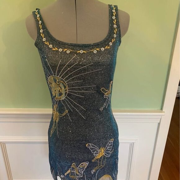 Gorgeous Celestial Midnight Shimmer Mini Dress - Picture 2 of 4